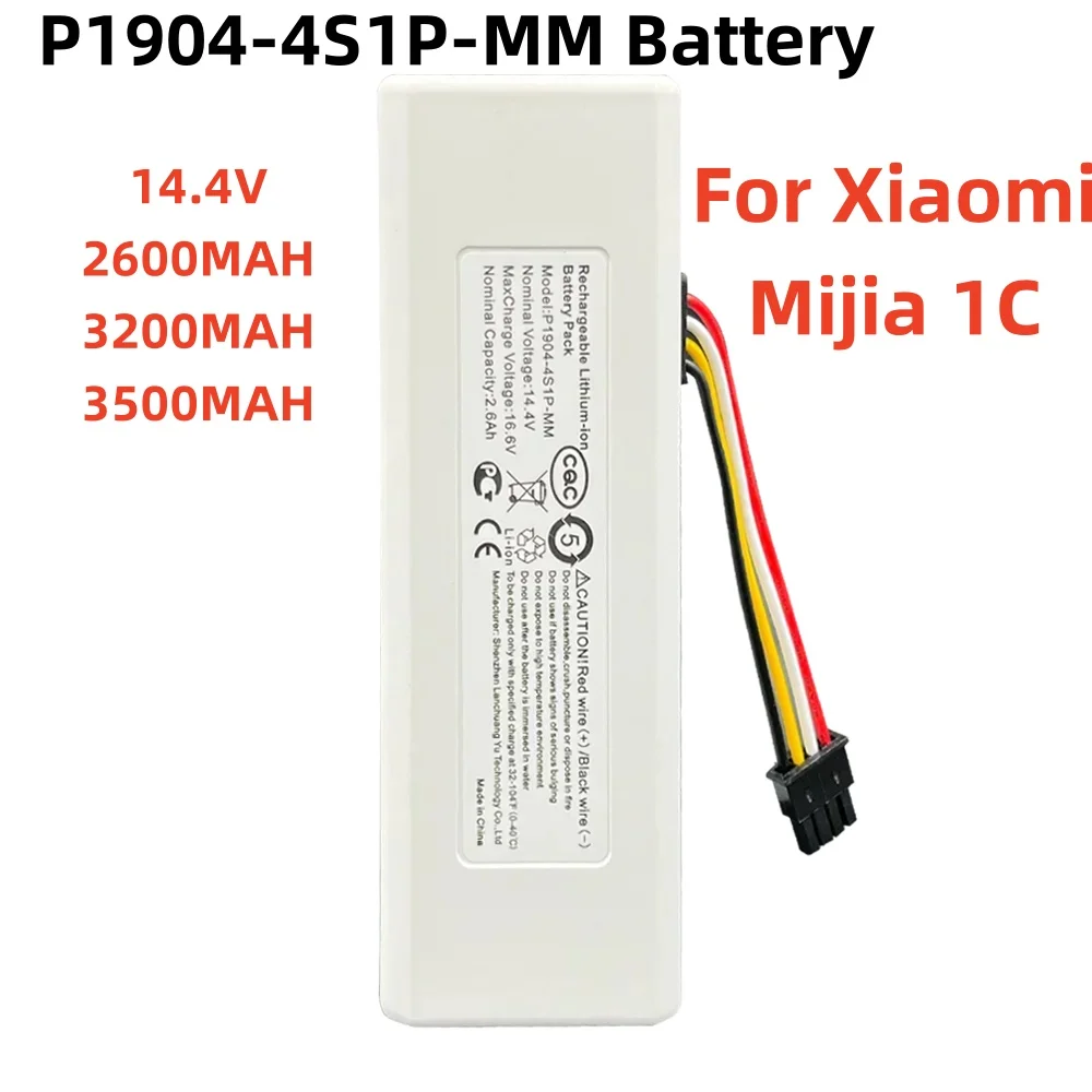 

. NEW For Xiaomi Mijia 1C STYTJ01ZHM Robot Vacuum Mop Cleaner Accessories Parts1 14.4V 2600mah P1904-4S1P-MM Battery