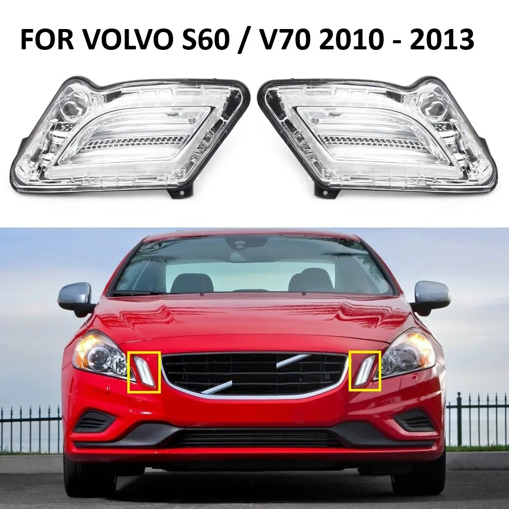 

Left / Right Front Bumper LED Marker Turn Signal Indicator Light Lamp For Volvo S60 V60 2011 2012 2013 31278558 31278557