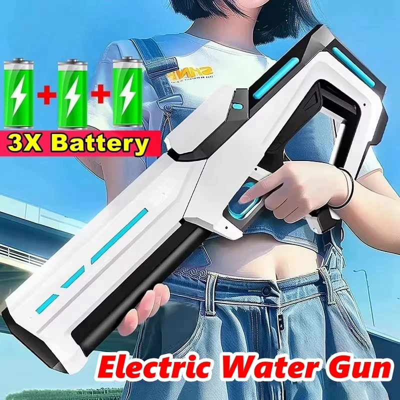 電動水鉄砲-大人用-強力噴射-自動吸水式-水鉄砲ブラスター-夏-プール-屋外ゲーム-おもちゃ-ギフト