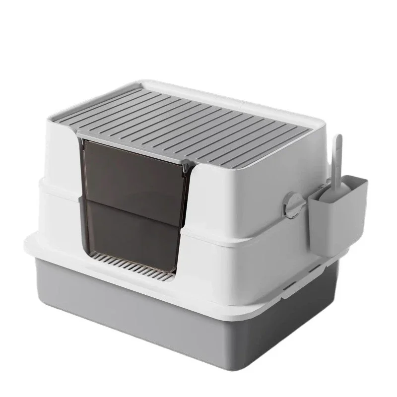 

Enclosed cat litter box is fully enclosed and easy to clean