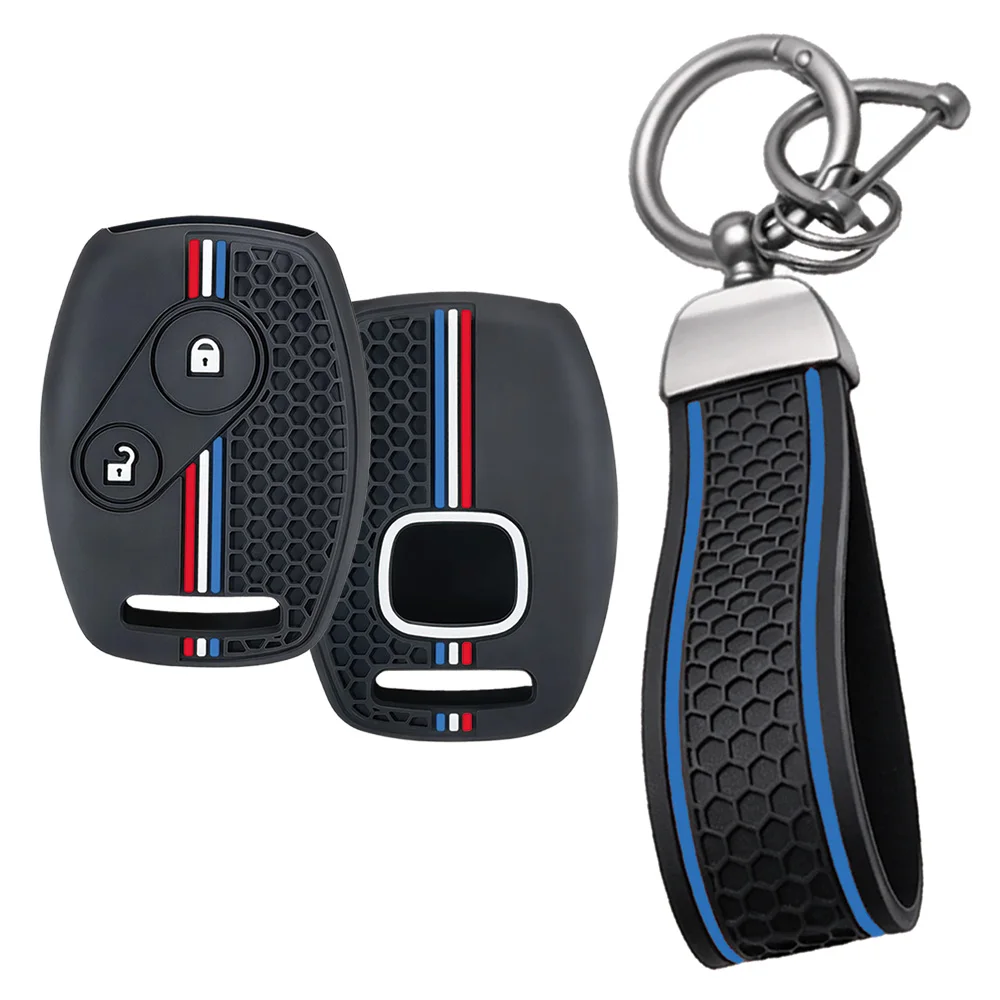 For Honda Accord Civic FR-V Jazz CR-V Stream Acura CSX Flexible Remote Fob Case With Wrist Strap And Carabiner