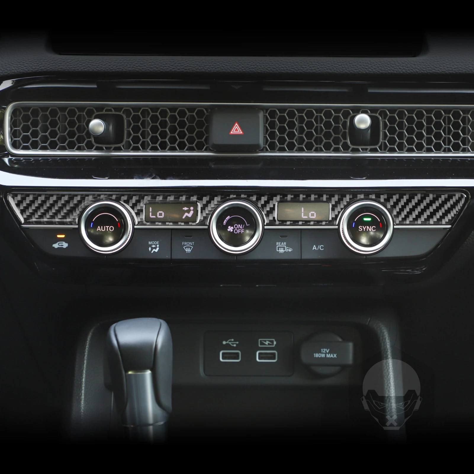 For Honda Civic 2022-2025 Car Accessories Real Carbon Fiber Air Conditioner AC Switch Frame Interior Cover Trim Modified Sticker
