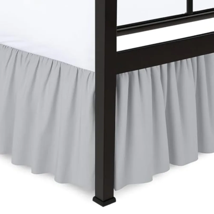 

Ruffled Bed Skirt with Split Corners, Gathered Style, 100% Microfiber, 12-Inch Drop, Dust Ruffle Bedskirt with Platform, Queen