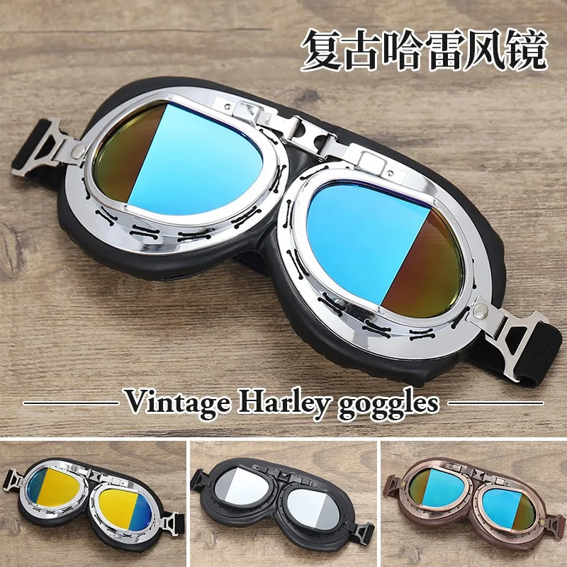 

Windproof Dustproof Anti-Fog, Bronze Aviator Style for Motorcycle Off-Road Riding, Vintage Pilot Glasses