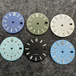 28.5mm Watch Dial Green Luminous Diving Watch Faces for NH35/NH36 Movement Pattern of Squares Watch Accessories