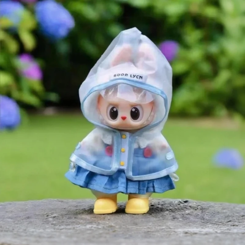 

For 17cm Labubu Raincoat Rain Boots V1v2v3 Doll Waterproof Clothes Short Boots Back Packaging Accessories Birthday Gift