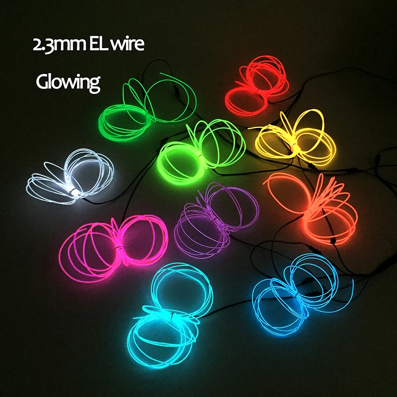 

Happy New Year Christmas Party Decor Neon Light 1M/2M/3M/5M/10M Flexible Glowing EL Wire Led Lamp RopeTube Multicolor Led Strip