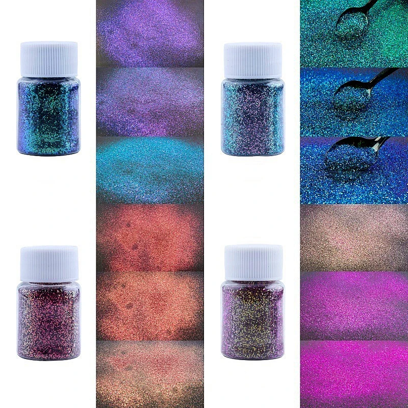 10g/Bottle Chameleon Powder Nail Chrome Pigment DIY Epoxy Resin Mold Dye Nail Art Glitter Dust Manicure DIY Mica Powder Pigments