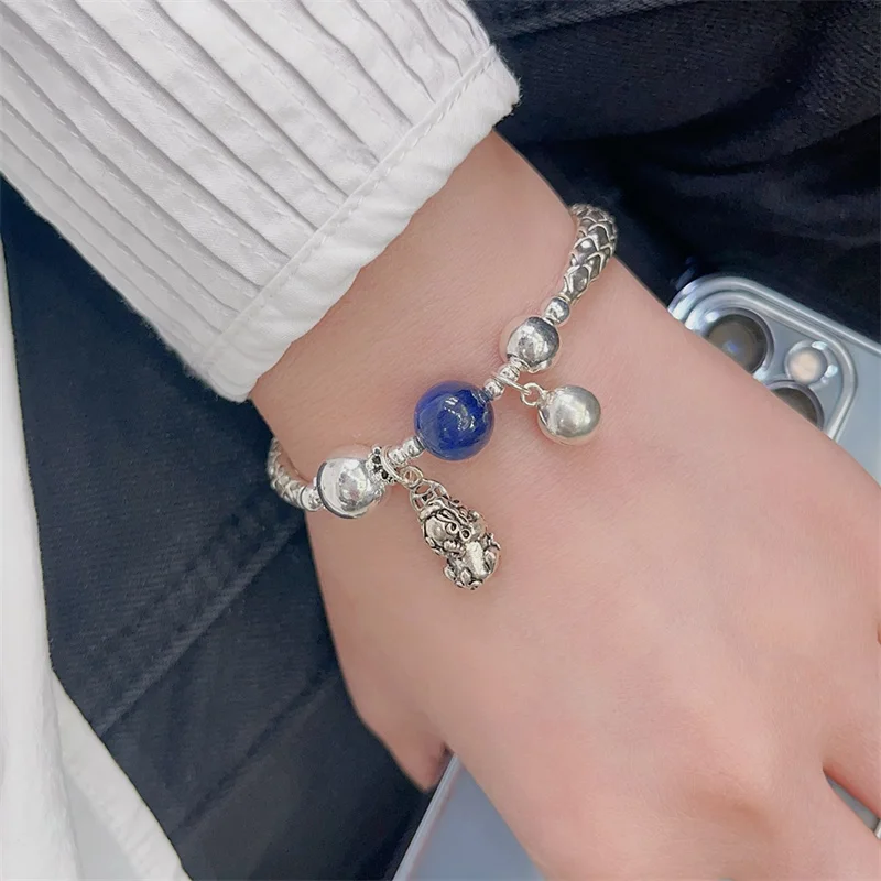 

Sterling Silver Bracelet S925 For Woman Female Girl And Man Male Boy Original Manual Lovers Retro Style Popular Fashion Jewelry