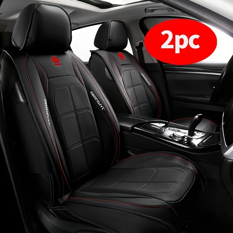 2 قطعة أغطية مقاعد السيارة الأمامية المصنوعة من الجلد الصناعي ذات الألوان العالمية مناسبة لنماذج سيارات الدفع الرباعي وسيارات السائق ومقاعد الركاب