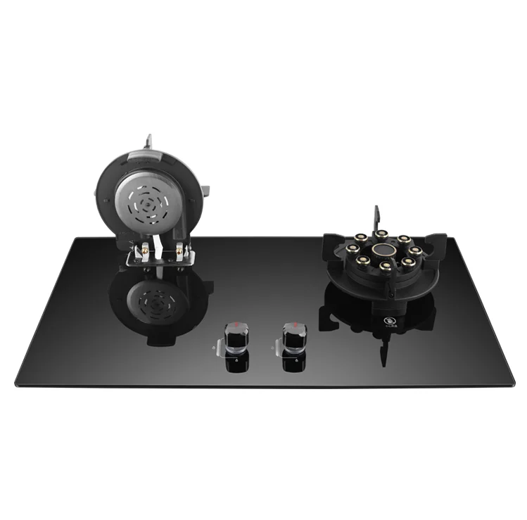 رأس مزدوج انقلبت على الموقد المطبخ المنزلي Lng طبق الطبخ موقد الموقد الفرن موقد النار القابل للطي 2 طرق #6