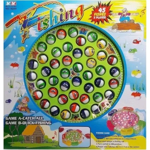 Battery-powered Fishing and Capture Game Set Musical toy * 45 Fish 4 fishing, Fish Catching Game