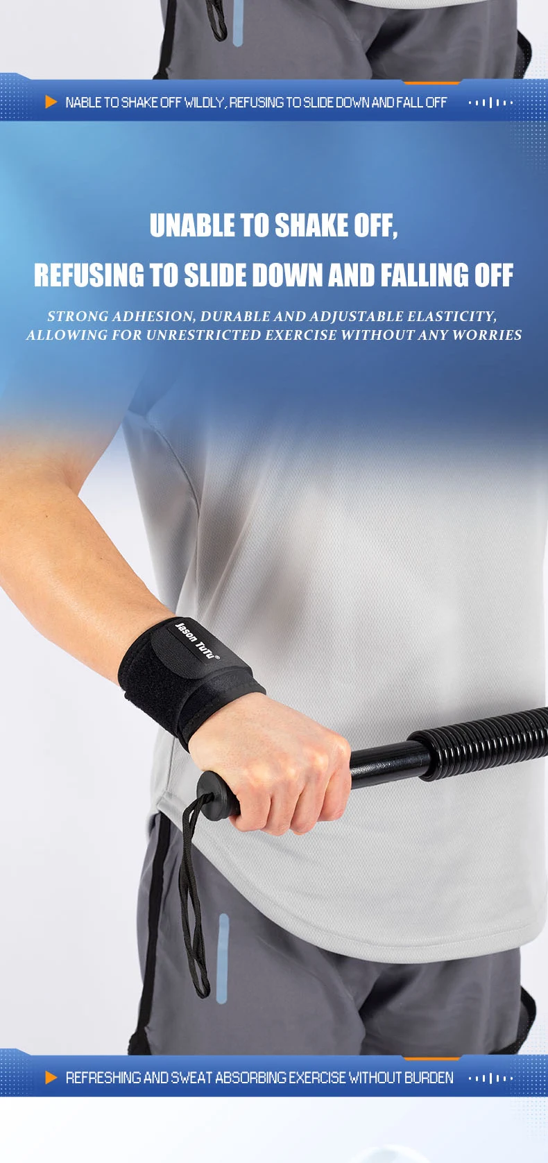 JASONTUTU 1 Stück Verstellbares Handgelenkband für Gewichtheben, Fitnessbandage, Handgelenkstütze, Schutzausrüstung, Handgelenksband, Tennisbandage – Detail 6