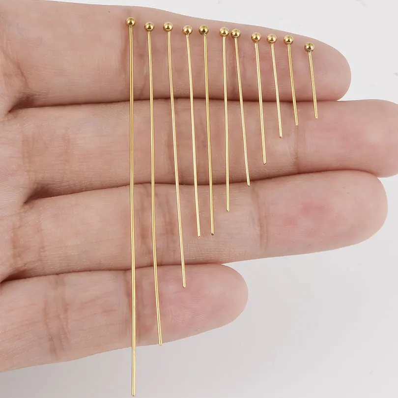 200 Piezas de Alfileres de Cabeza Redonda de Acero Inoxidable, Alfileres para Abalorios, Accesorios para Hacer Joyería, Pendientes, Collares y Horquillas, en Varias Longitudes