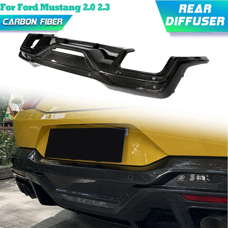 

Carbon Fiber Car Rear Bumper Diffuser Lip Spoiler for Ford Mustang 2.0 2.3 2024 Racing Rear Diffuser Apron Lip Body Kit