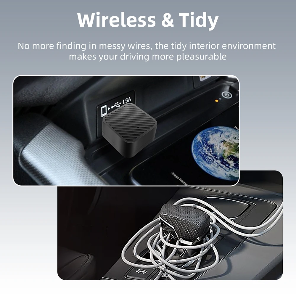 New Wireless CarPlay Android Auto Adapter USB Dongle Smart Mini Box Plug And Play Universal For VW Toyota Nissan Honda Ford Benz view 6