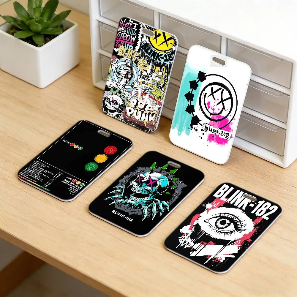 

Band B-Blink 182 Pop Premium ID Badge Holder with Neck Strap, Durable Card Cover Lanyard for Employee Work Pass, Office.