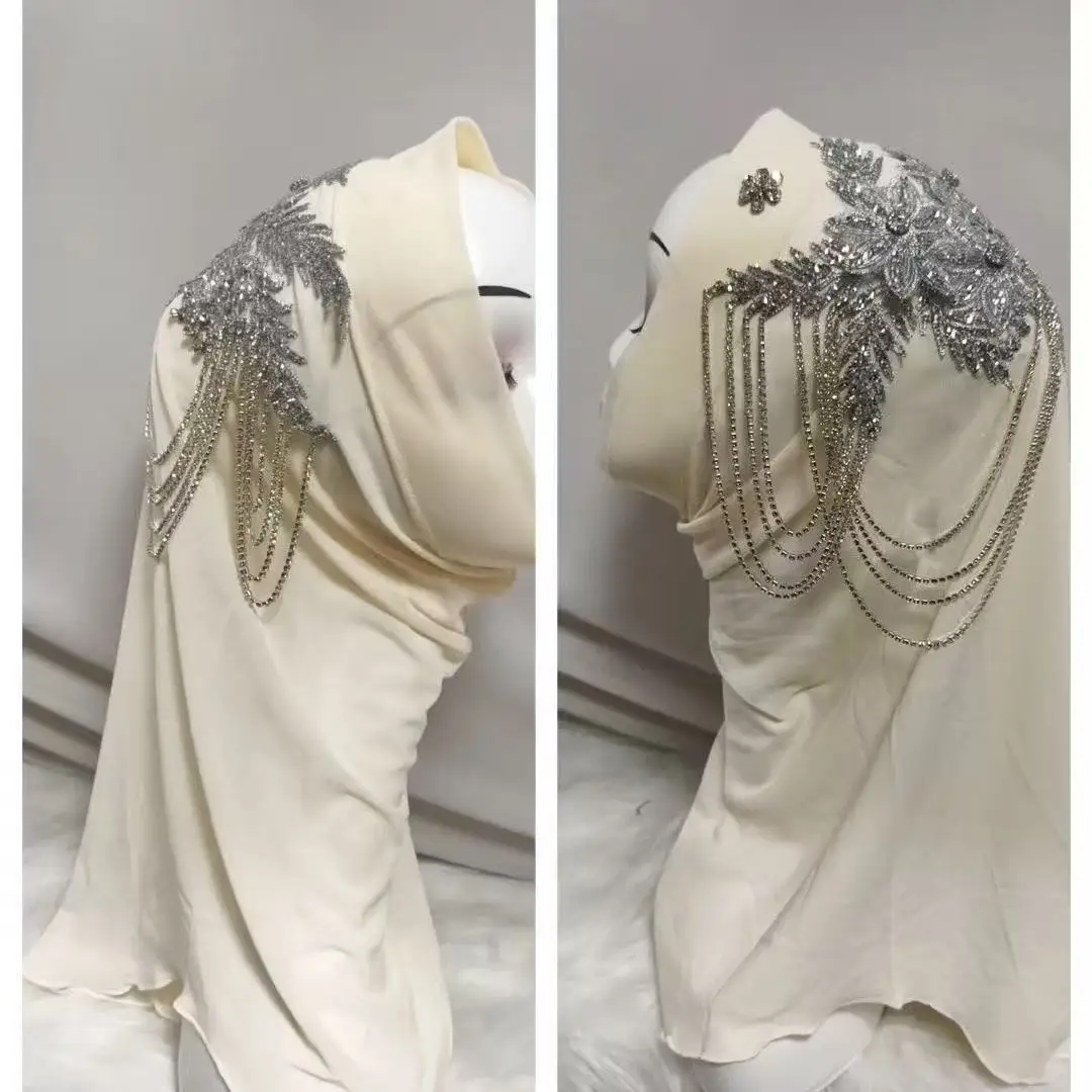 

Hijab Muslim Women Shawl Headscarf Luxury Tassels Scarf Malaysia Prayer Kufi Islam Chiffon Turban 05569