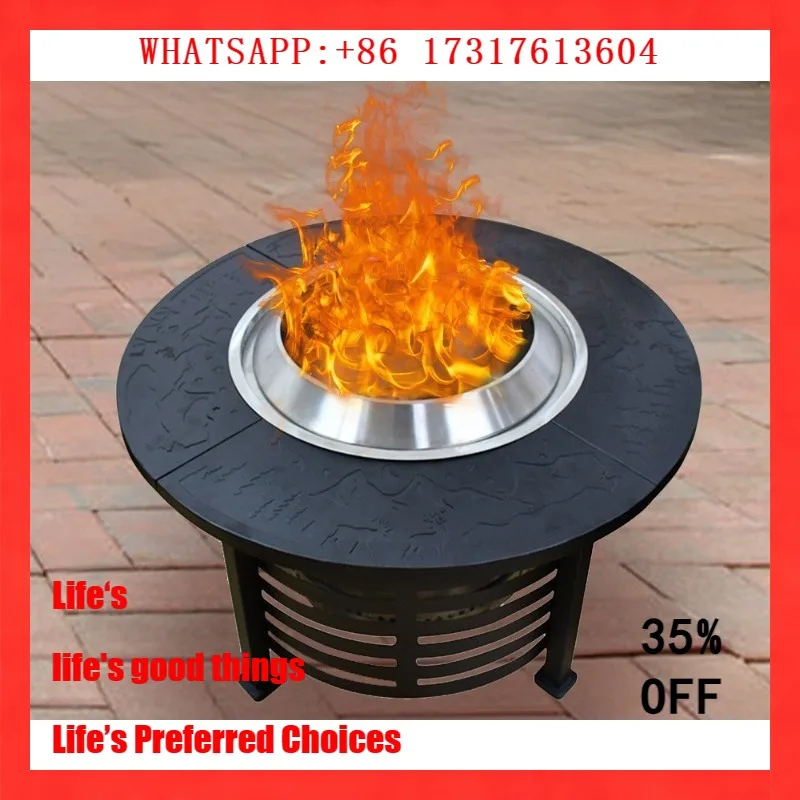 

Removable stainless steel liner Indoor smokeless heating stove Outdoor picnic barbecue grill Outdoor equipment