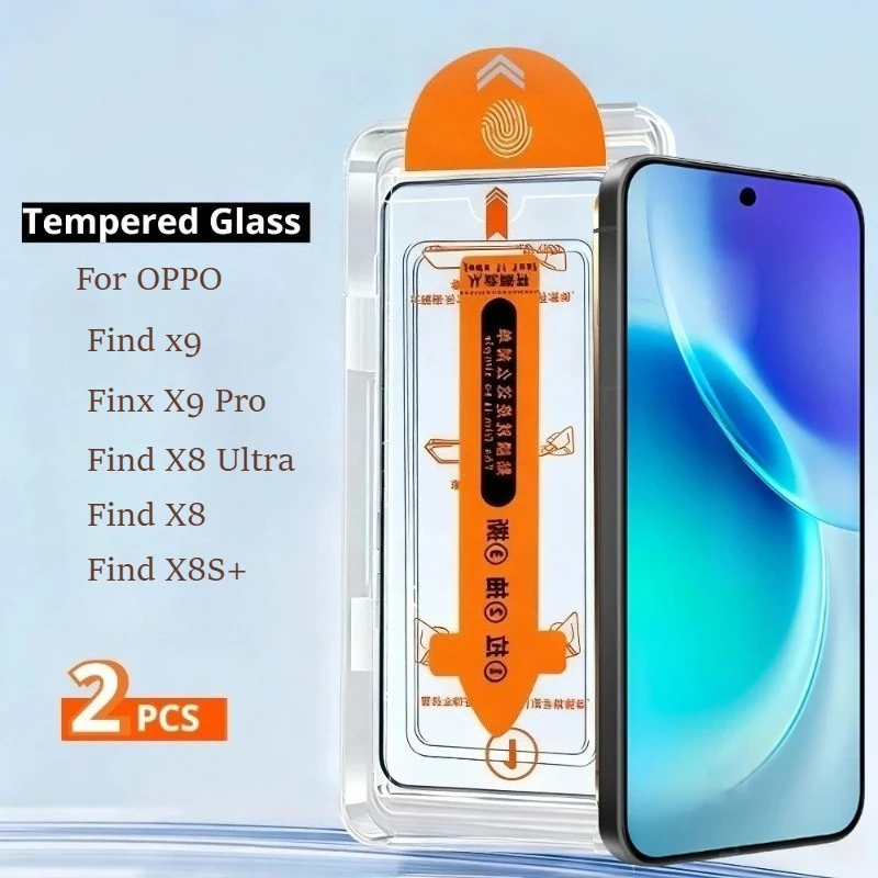 2 Stück einfach zu installierende Displayschutzfolien aus gehärtetem Glas für OPPO Find X9 Ultra/X9 Pro/X8 Ultra/X8S/X8S+ kratzfestes HD-Klarglas