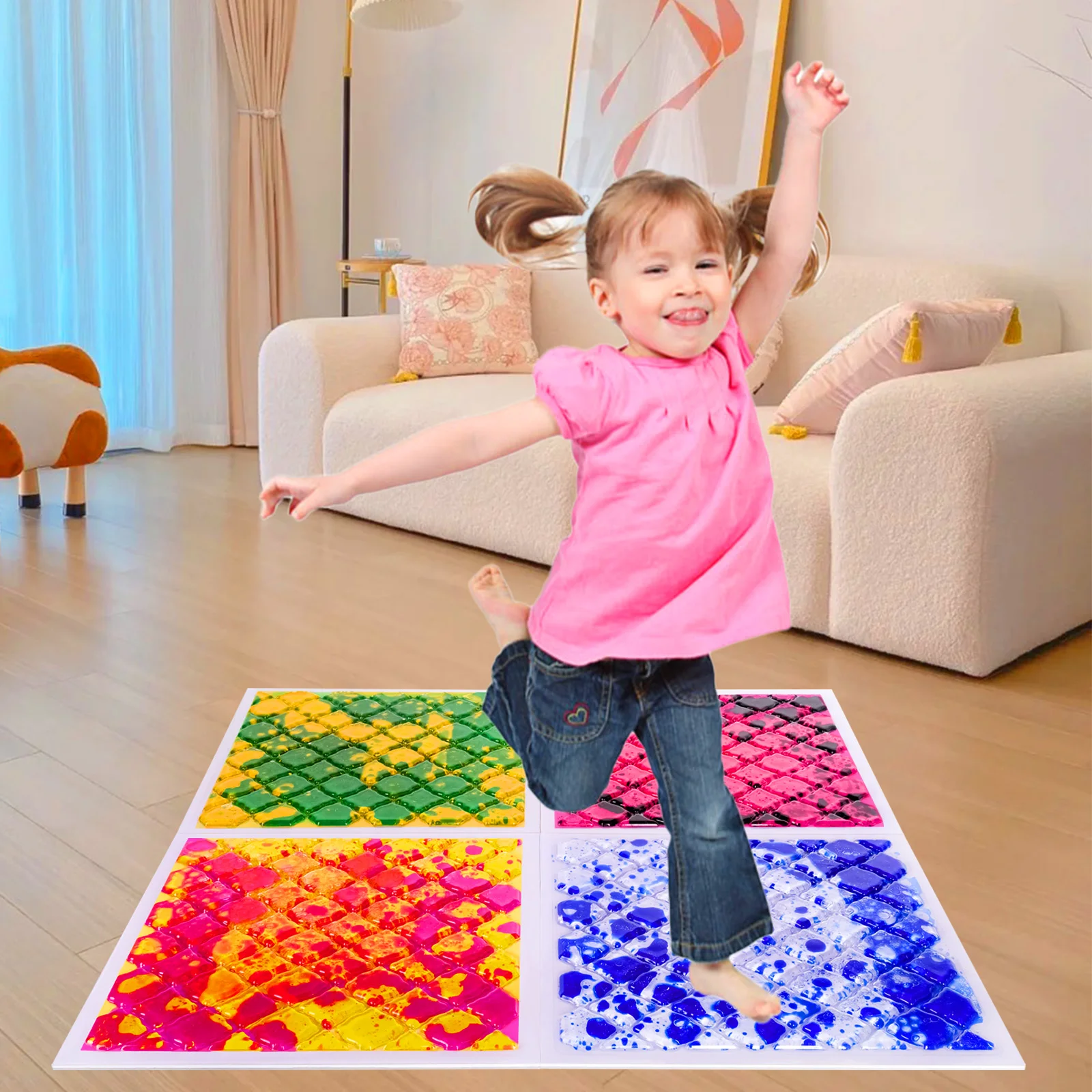 Сенсорный напольный коврик для детей, тактильные сенсорные игрушки, обязательный визуальный