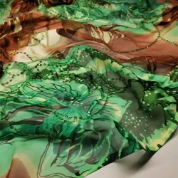 On Sale Hijab Toub Saree Sequin Ombre Silk Viscose Fabric Soft Burn-Out Swissdot Cloth Dress Scarf Material