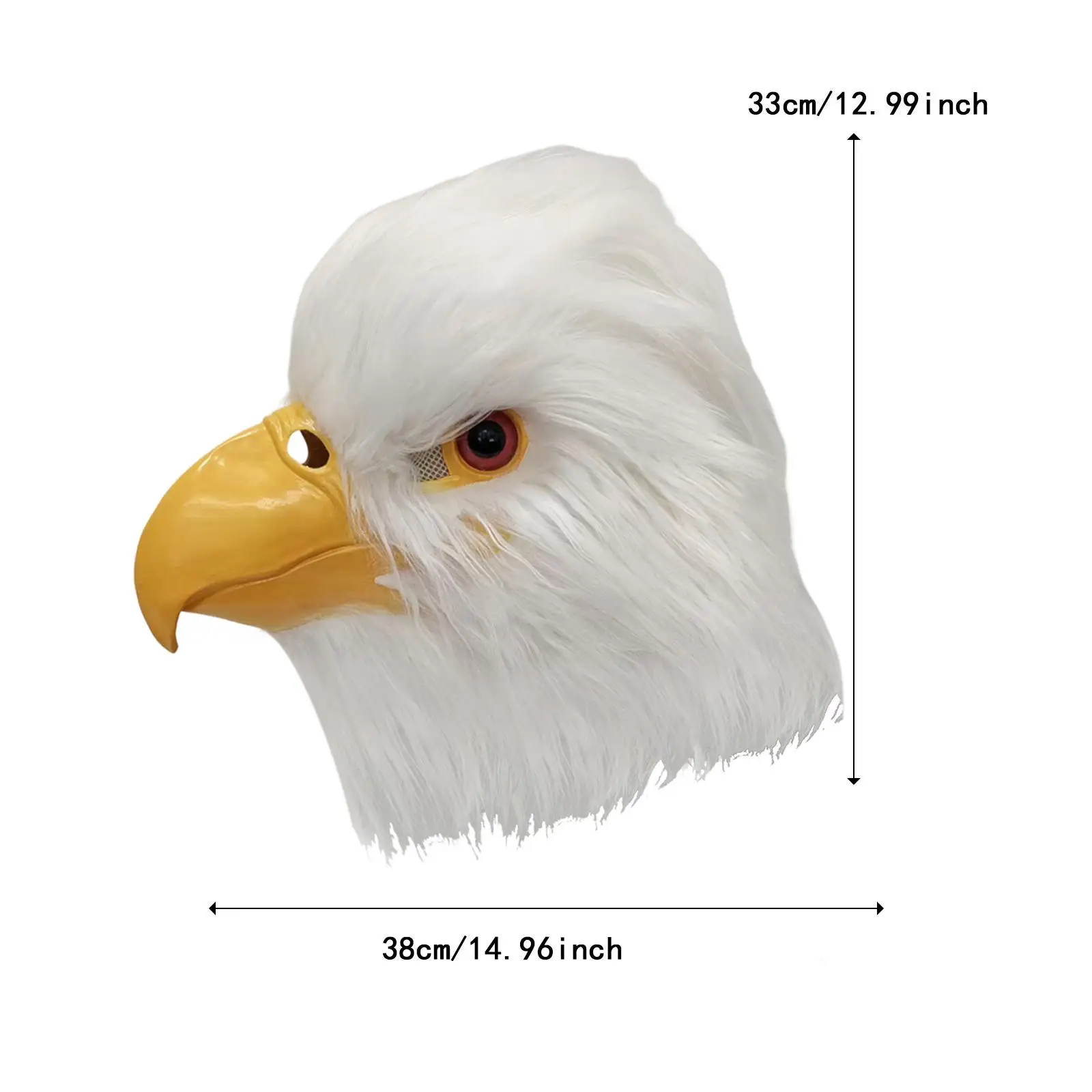 Bald Eagle Head Mask Latex Cosplay Accessories Animal Bird Mask Full Head Cover for Bar Role Play Holiday Stage Shows Dress up