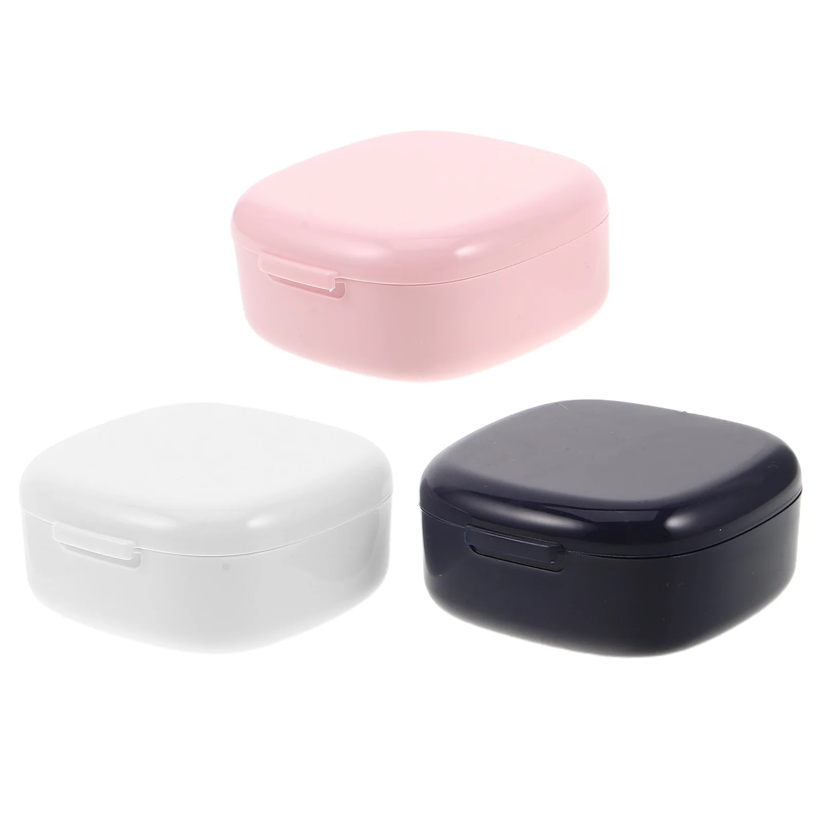 صندوق تخزين طقم الأسنان، حاوية نقع صحية للأسنان الاصطناعية، حجم السفر، تصميم واضح لسهولة الرؤية