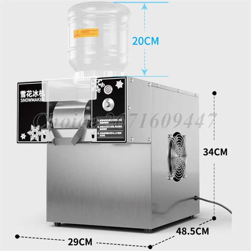 Commercial Electric Air Cooling Flake Snow Ice Crusher Shaver Auto Korean Bingsu Machine Snowflake Ice Shaving Machine