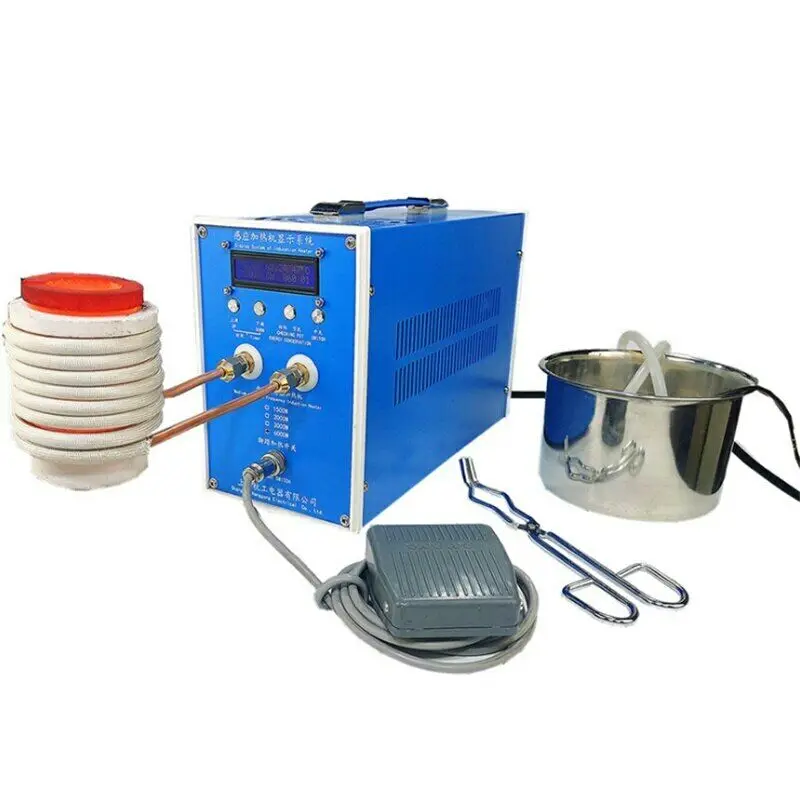 High-frequency Induction Heating Machine Induction Heater Silver Gold Metal Melting Furnace Melter Melting Tool 220V