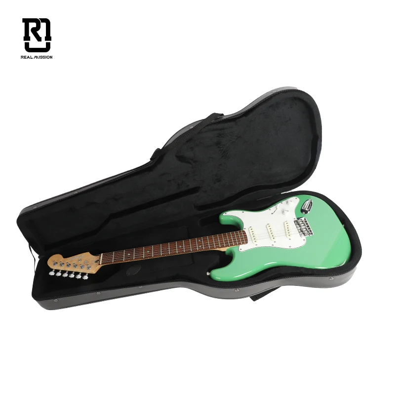 Modi Real mission Rainbow music instrument case wholesale  hot  sale gun shape foam padding  guitar box  bass guitar hard case