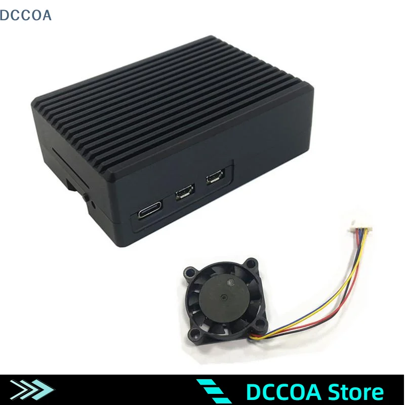 1 Set Easy To Install Aluminum Heatsink Case For Raspberry Pi 5 Aluminum Alloy Case Shell Box DIY Accessories