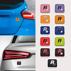 Car Styling Metal R Star Logo GTA For Car Colorful Side Fender Emblem Rear Trunk Badge Oil Tank Cover Personalized Decor Sticker