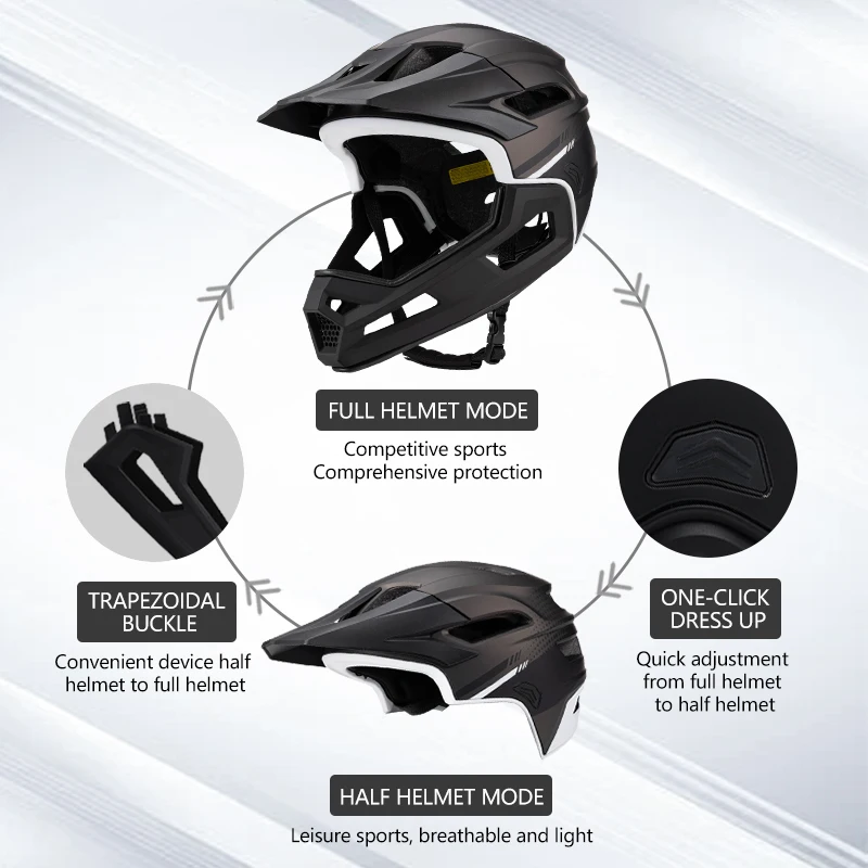 Nuevo casco de motocicleta para deportes al aire libre desmontable de cara completa para adultos