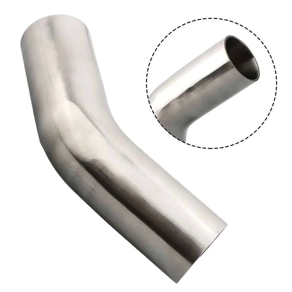 1pc 19-51mm Versatile Stainless Steel Elbow 45° Degree Bend Exhaust Pipe Polished Automotive Exhaust Pipe Connection Fittings