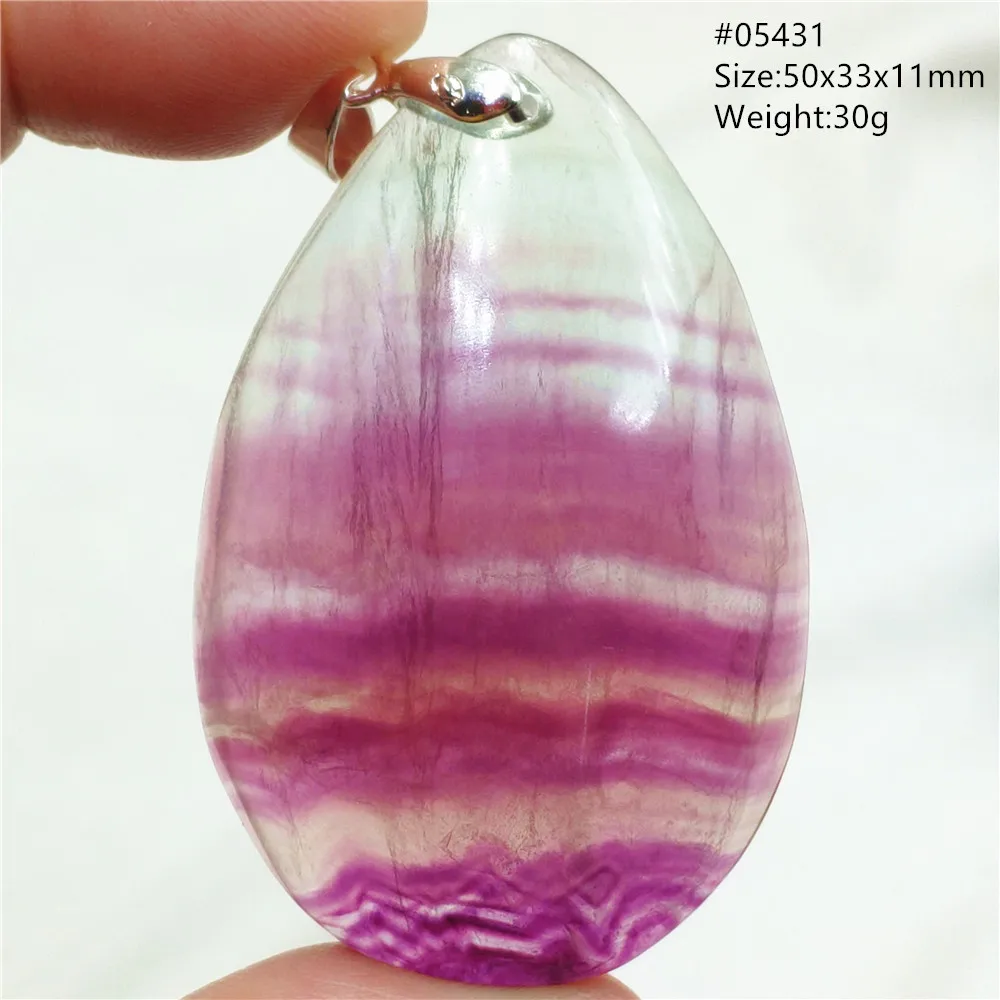 Natural Blue Fluorite Quartz Pendant Necklace Water Drop Crystal Red Colorful Fluorite Rainbow Jewelry Woman Men AAAAA