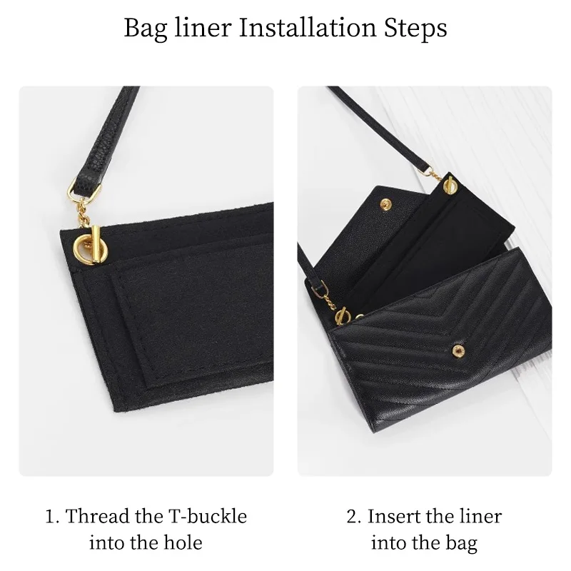 TINBERON DIY Purse T Hook Bag Strap Felt Bag Inner Insert Bags Accessories Wallet Transform Shoulder Crossbody Leather Bag Strap