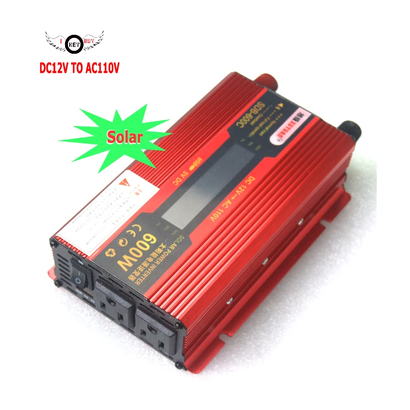 1pc 600W DC 12V to AC 110 V Modified Sine Wave  Japan Mexico Solar Power Inverter Output  USB  Smart Adapter Protection Powerful