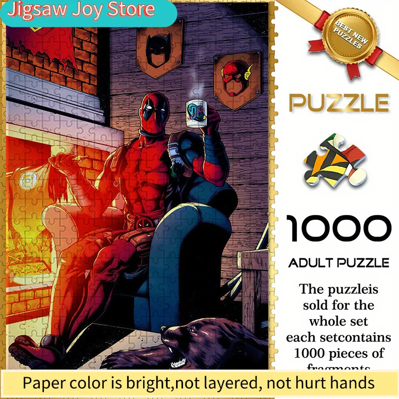 

of Seamless Puzzles Themed on Marvel'S Deadpool W1.7-78, Featuring Deadpool with Home Decor And Animal Shapes, Durable And Thi