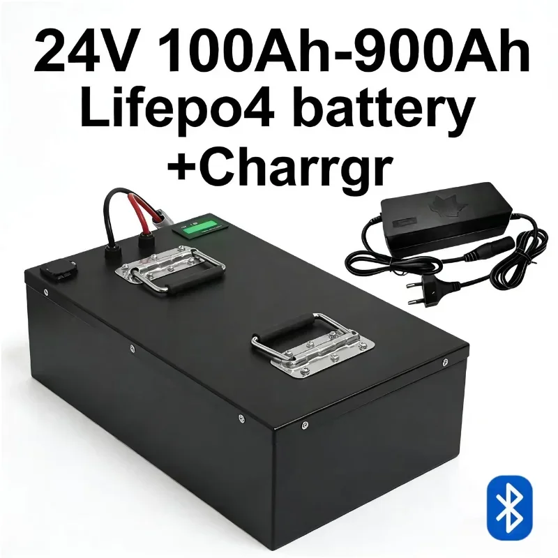 

24V LiFePO4 Battery Pack (100Ah-900Ah) | Built-in BMS | Includes Smart Charger | For RV, Solar, Marine, Off-Grid & Industrial Us
