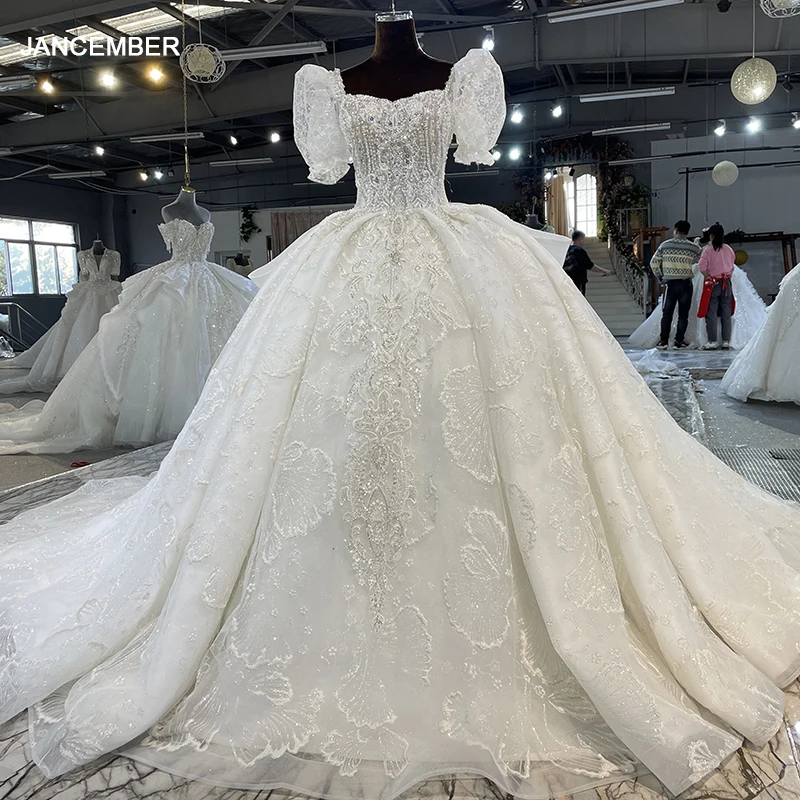 

Surprise Price Luxury Wedding Gown For Bride 2024 Organza Short Sleeves Bow Embroidery Crystal Vestidos De Novia MN106