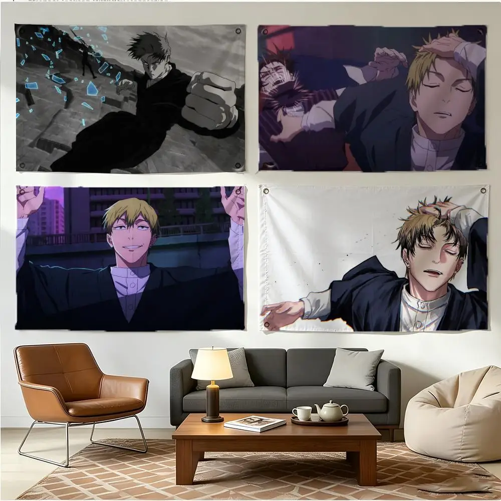 Anime Character Jujutsu Kaisen Naoya Zenin Flags Four Ring Borderless Art Decor Indoor Outdoor Use Simple Hang And Install