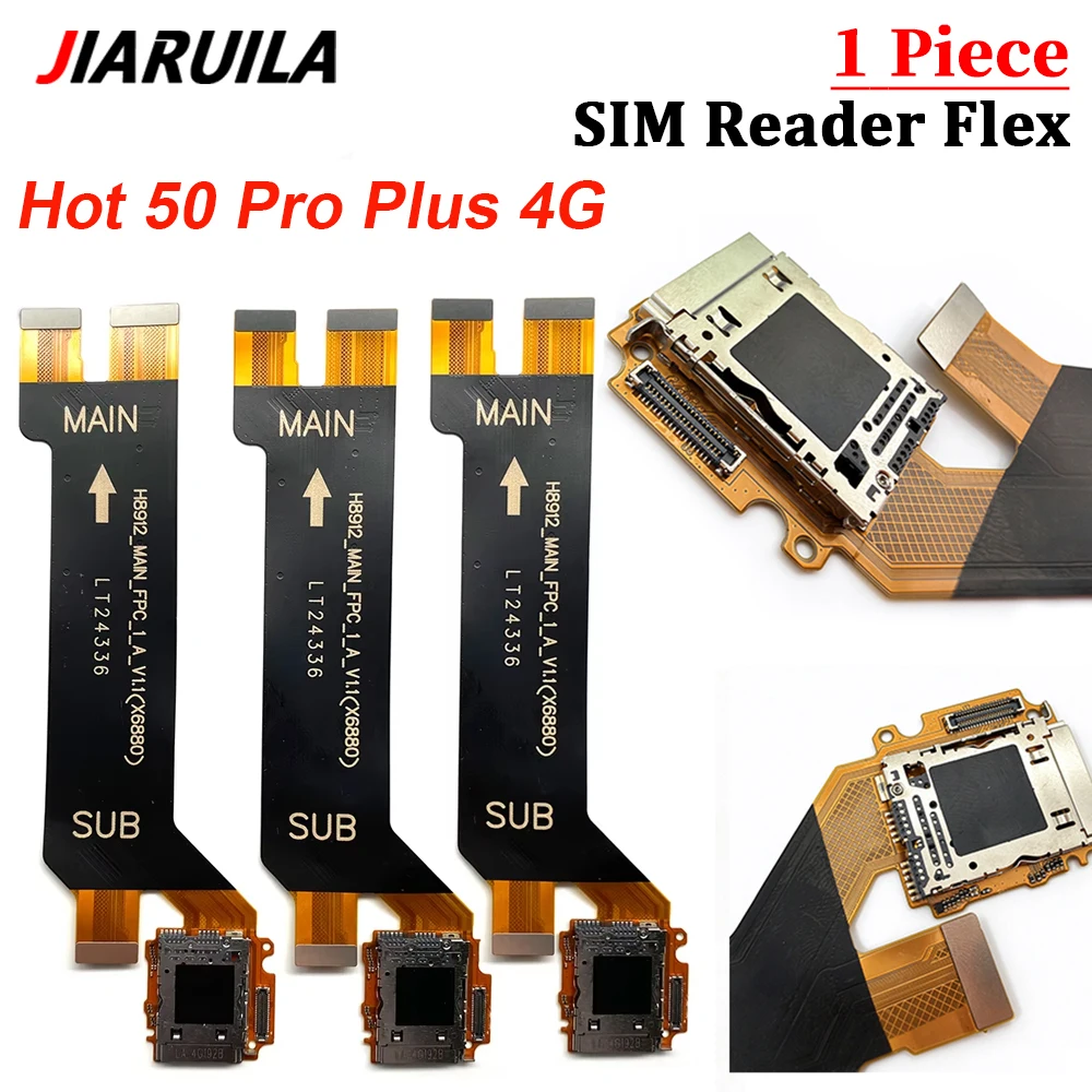 SIM Card Tray Holder Socket Slot For Infinix Hot 50 Pro Plus 4G Main Board Connector Board Flex Cable Reader Replacement Parts