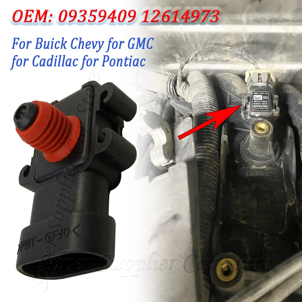 Sensor de Presión Absoluta del Colector (MAP) Nuevo 09359409 para Autos ISUZU, OLDSMOBILE, PONTIAC, HUMMER, SAAB, GM, BUICK, CADILLAC, CHEVROLET, GMC