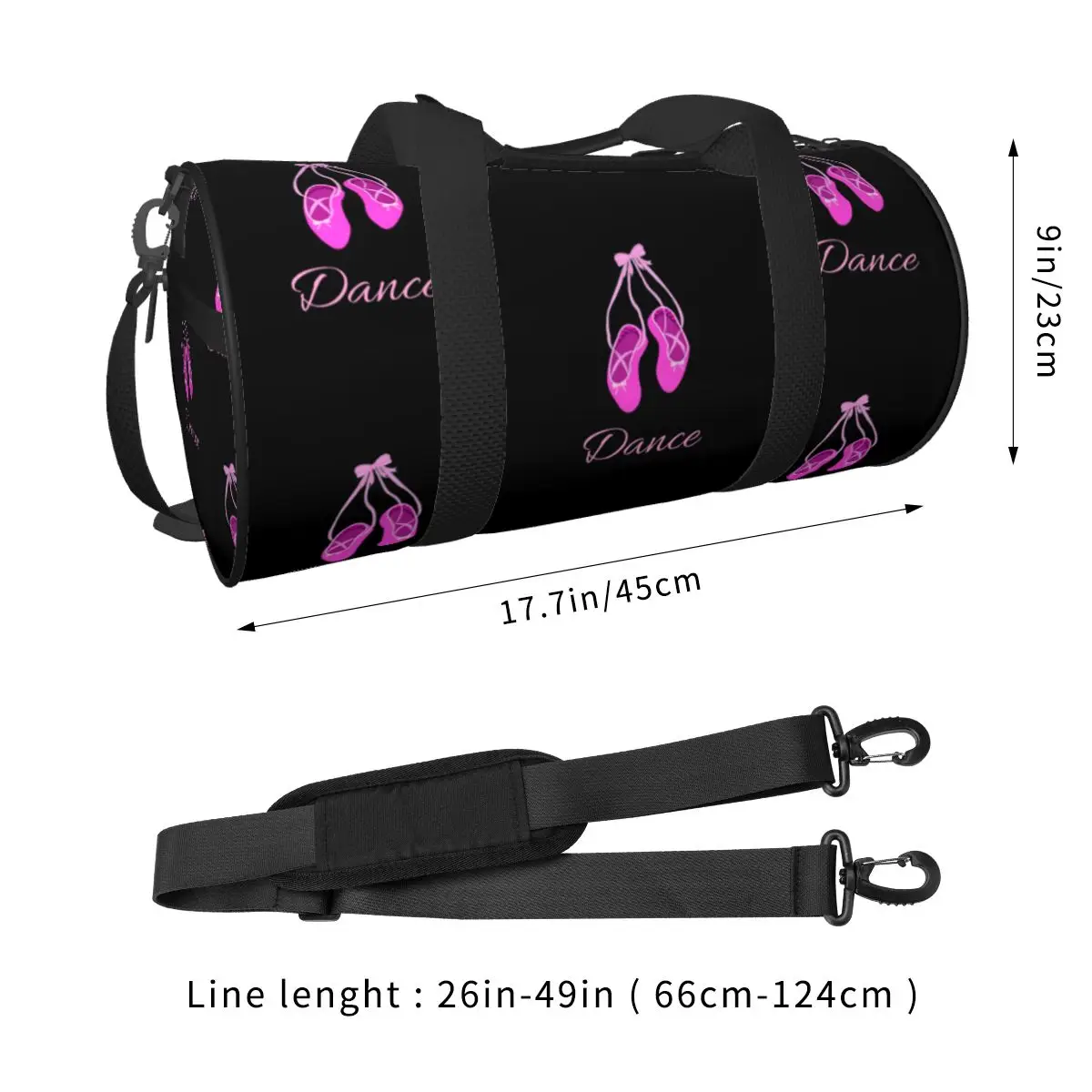 Dance Ballet Gym Bag Music Pink Desing Luggage Sports Bags Male Female Design with Shoes Funny Fitness Bag Weekend Handbags