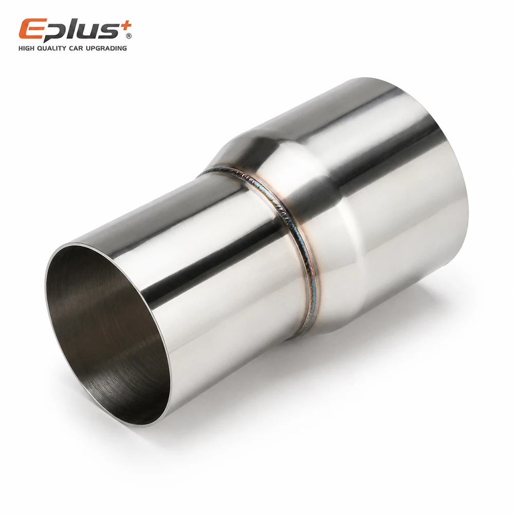 Adaptador Redutor de Tubo de Escape EPLUS em Aço Inoxidável Conector Reto Universal para Sistemas de Escape de Carros e Motocicletas