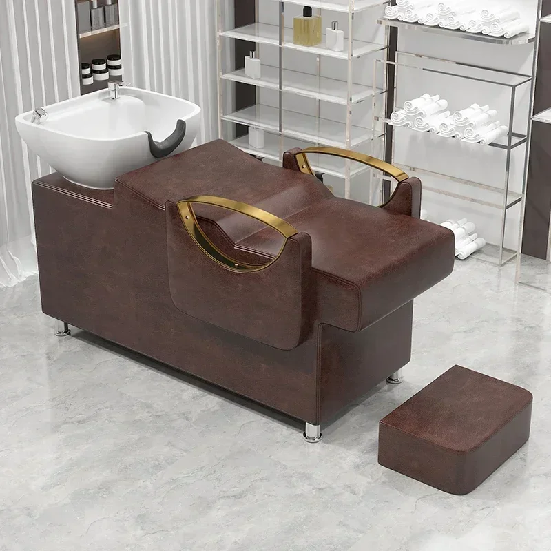 Head Spa-Sillas de champú para salón de belleza, cama de fregadero, lavado de cabeza de peluquería, silla de champú para peluquería, muebles de salón de belleza