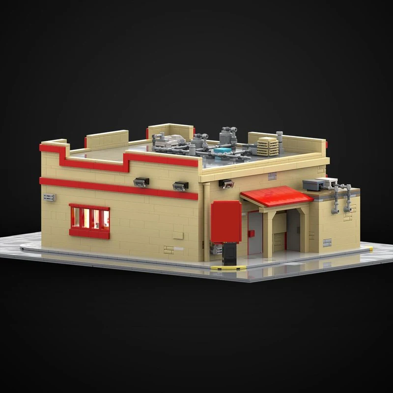 1955 PCS Bouw Los Pollos Hermanos MOC Aanpasbaar Modulair Bouwsteenmodel Technologie Creatief DIY Festival Speelgoed Cadeau