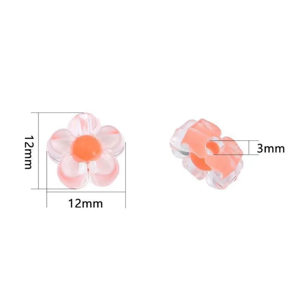 50pcs New 12mm Sunflowers Beads Bracelet Necklace Acrylic Sunflowers Handmade Making Clear Acrylic Jewelry Accessories