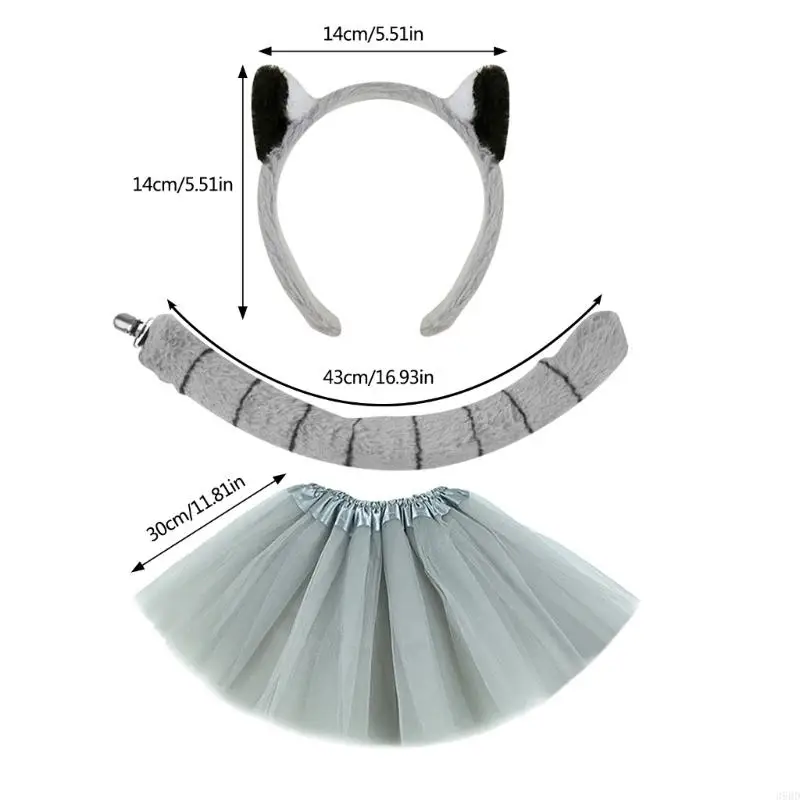 costumes singe 39bd avec une jupe Bowtie Glove Bandband Tail Mine